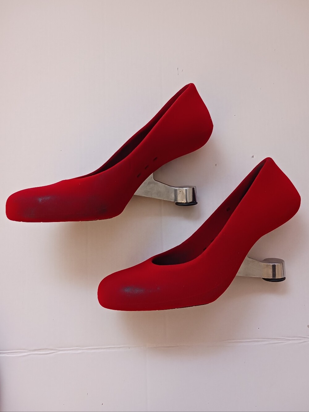 United Nude Eamz Pump FLOCKED RED Size 40 Women's Shoes US 9 , Needs TLC